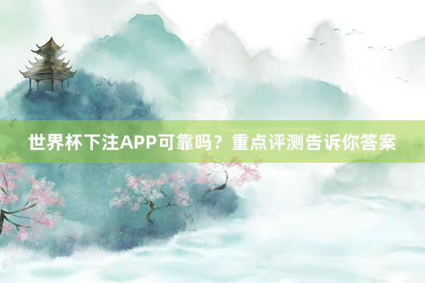 世界杯下注APP可靠吗？重点评测告诉你答案