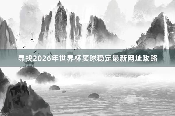 寻找2026年世界杯买球稳定最新网址攻略