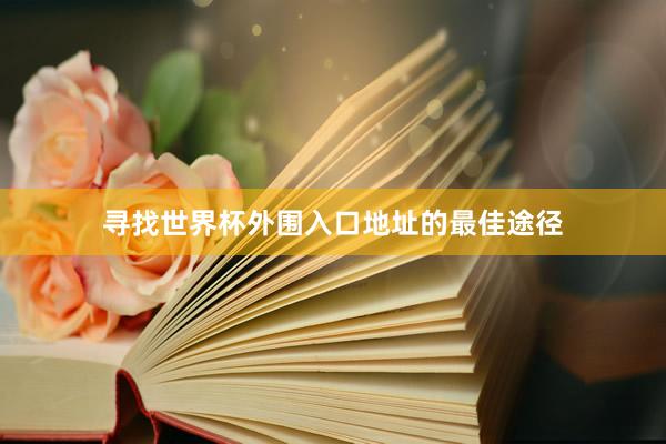 寻找世界杯外围入口地址的最佳途径